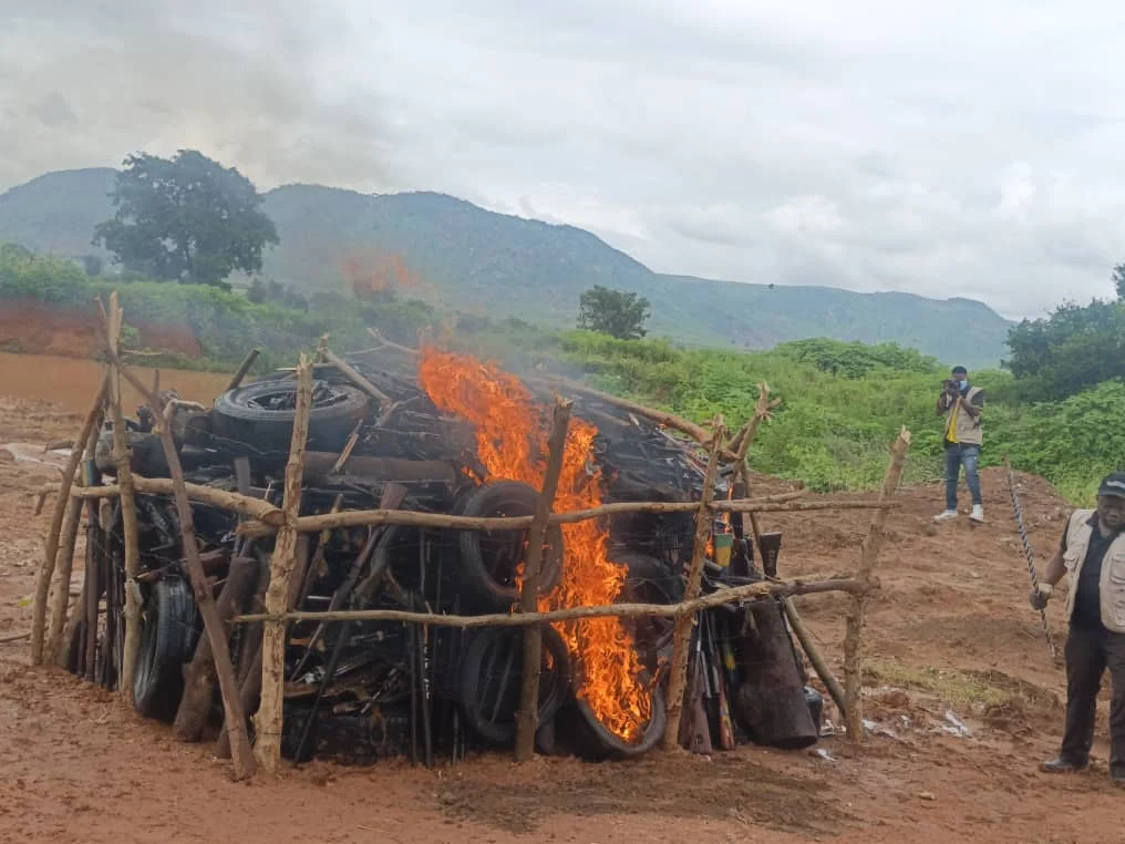 PHOTOS: FG destroys recovered weapons, vows to track traffickers