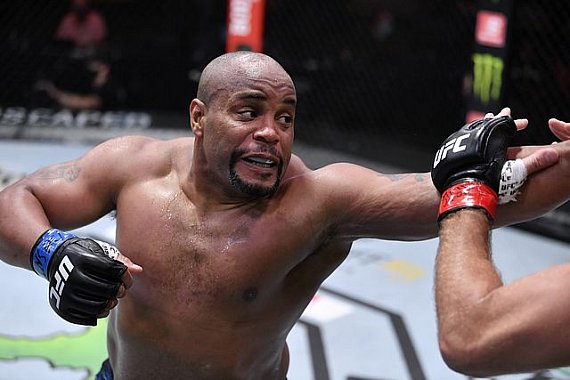 Daniel Cormier and Alex Pereira in separate professional settings.