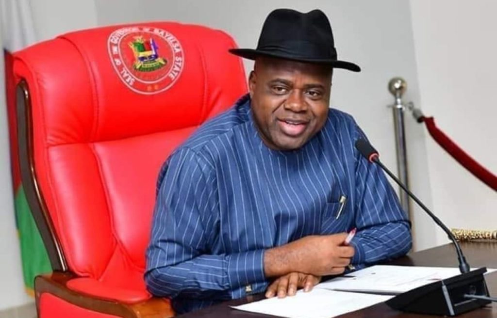 Bayelsa State Governor Douye Diri addressing citizens