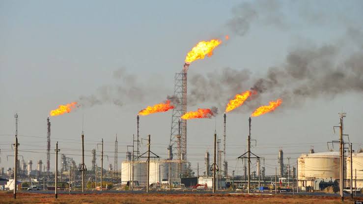 Industrial natural gas processing plant and pipeline network in Nigeria.