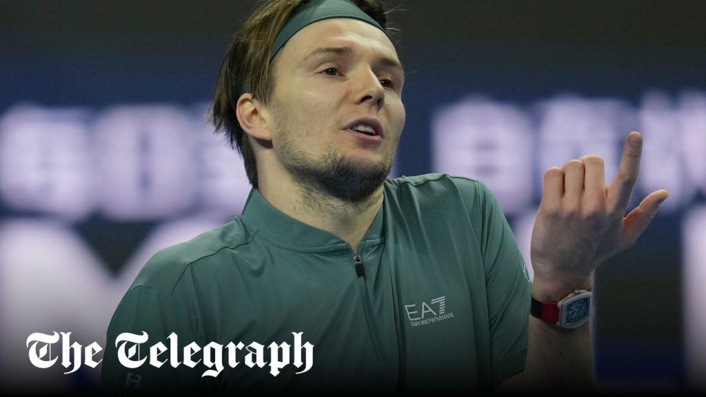 Alexander Bublik reacting on court during the Shanghai Masters