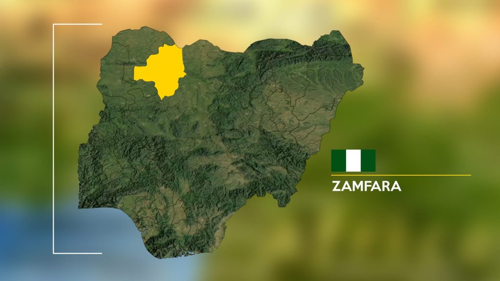 Nigerian security operatives on patrol in a rural area