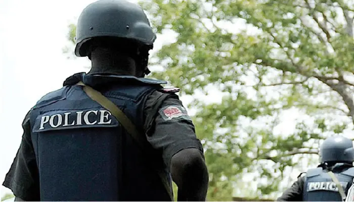 Nigerian police officers on duty during security operations in Kaduna