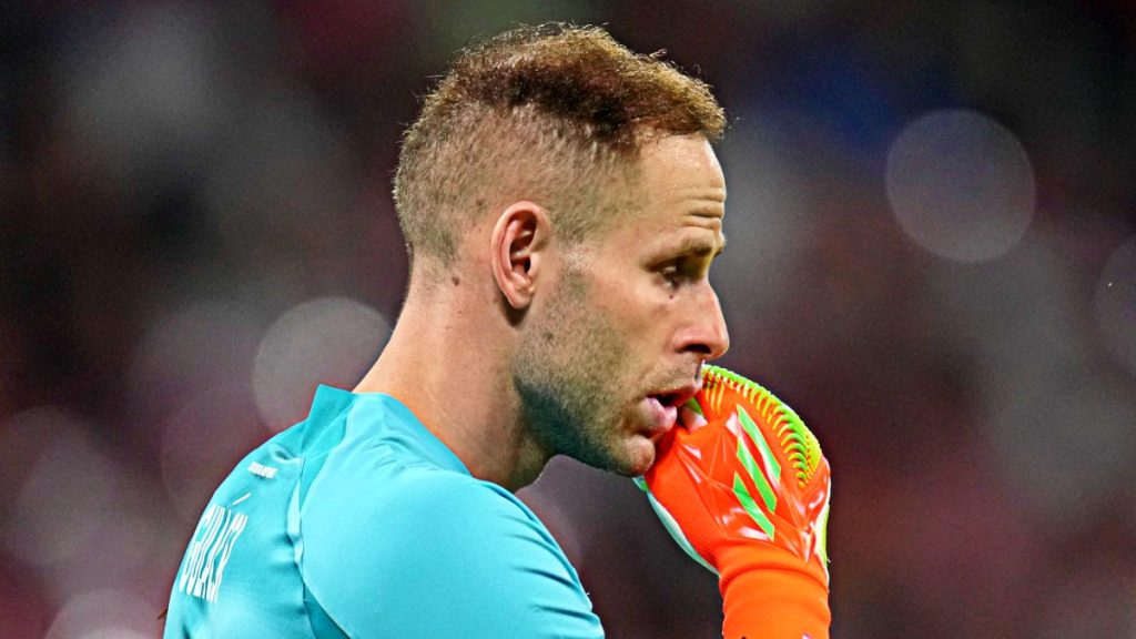 Villarreal goalkeeper Peter Gulacsi on the pitch