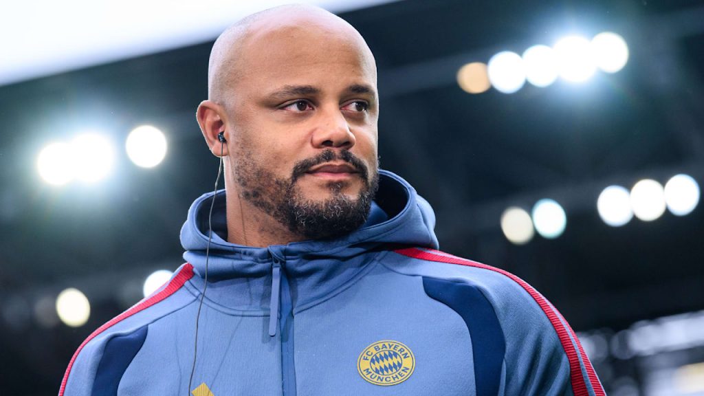 Bayern Munich manager Vincent Kompany on the sidelines