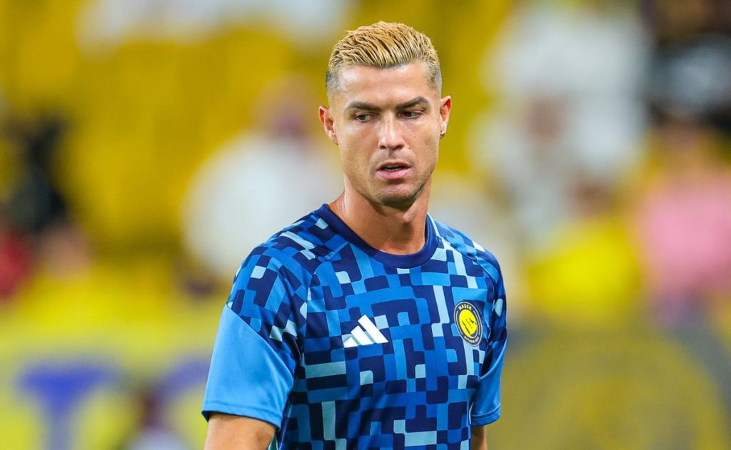 Cristiano Ronaldo in Al Nassr kit on the football pitch